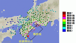 想定東南海地震(M8.1)時の地震ハザード